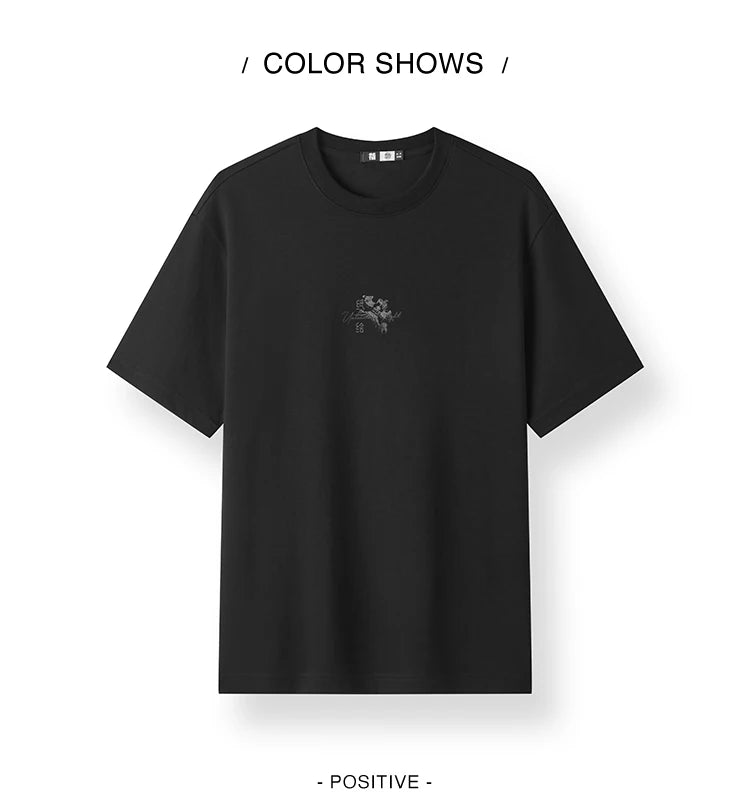 Men's Chinese Style Embroidered T-Shirt - Short Sleeve Casual Top Autumn 2025