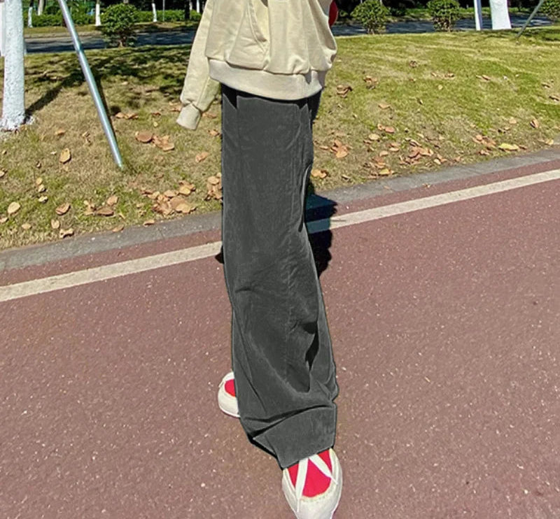 Men's Corduroy Fabric Wide Leg Trousers