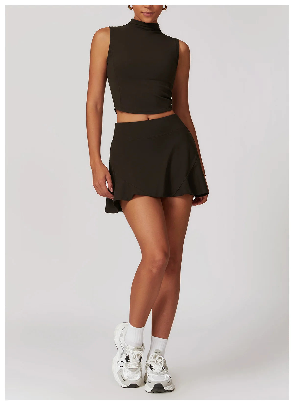 High Waist Sports Skirt - Quick Dry Yoga Skirt with Lined Shorts