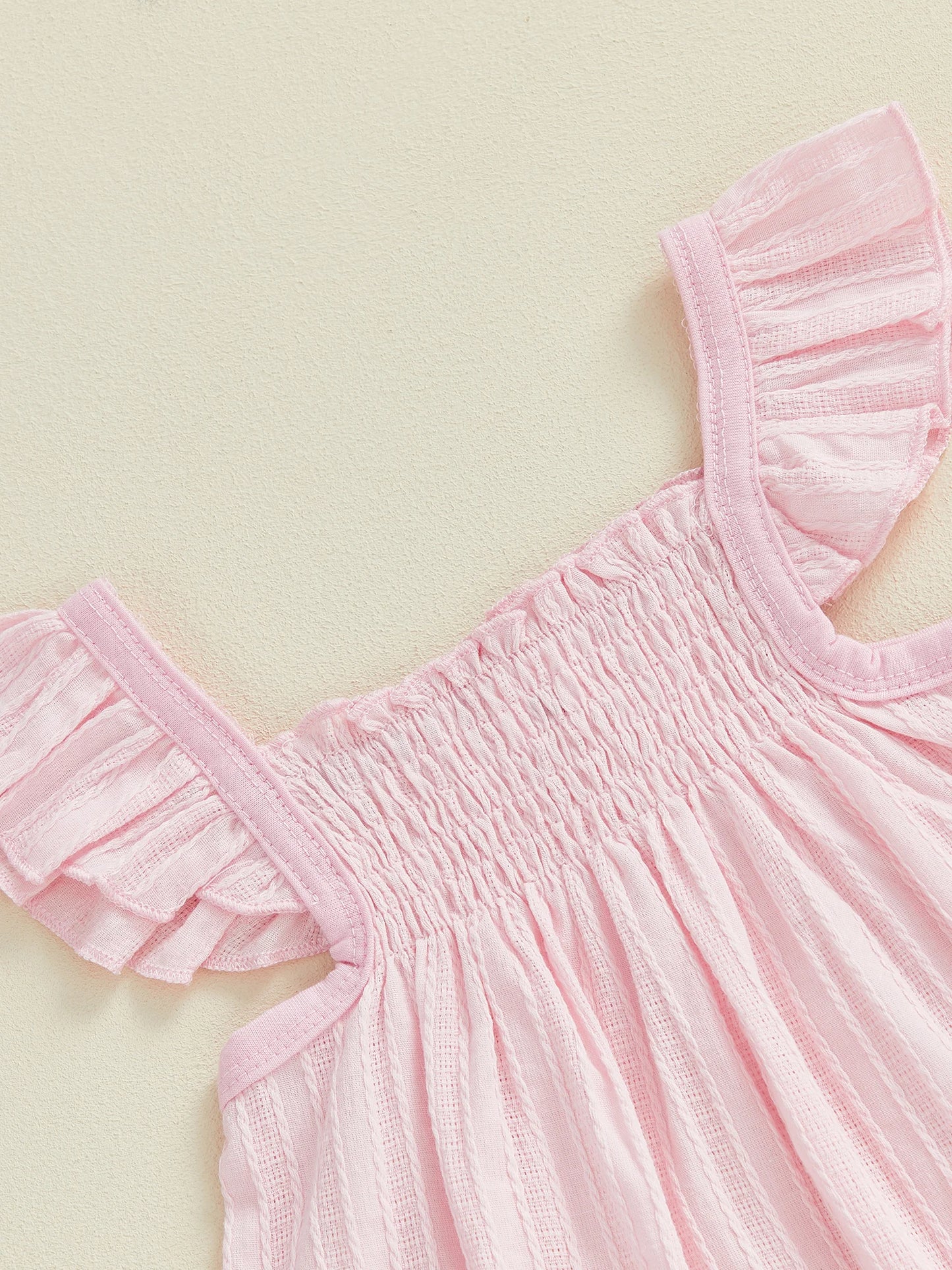 Baby Girls Summer Outfit Set - Flying Sleeve Top & Ruffle Shorts (0-24M)