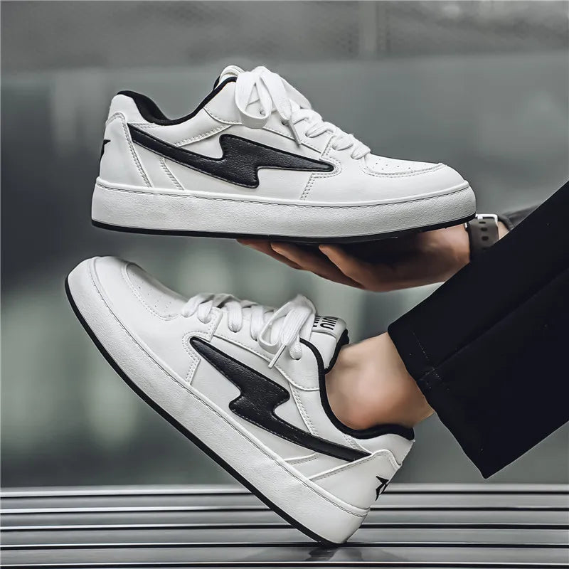 Men's Casual Sneakers Lightning Design Platform Skateboard Shoes Tennis Sports Shoes Outdoor Comfortable Vulcanized Sneakers