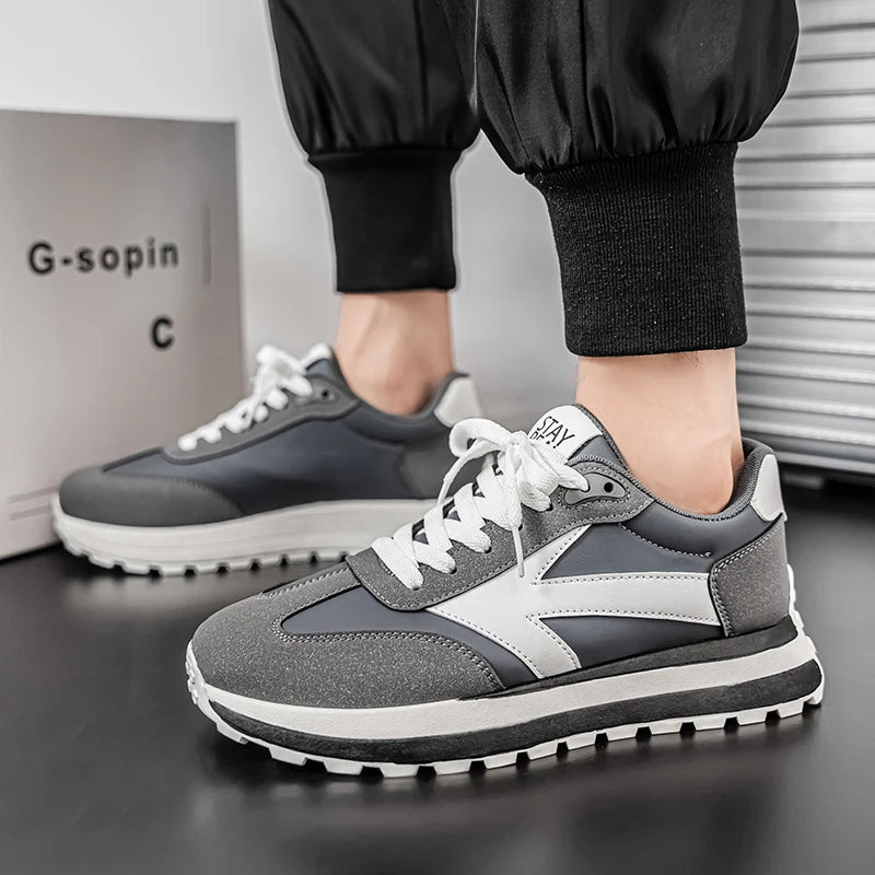 Men's Casual Sneakers Breathable Running Sport Shoes Tennis Sneakers Lace Up Platform Trainers Shoes