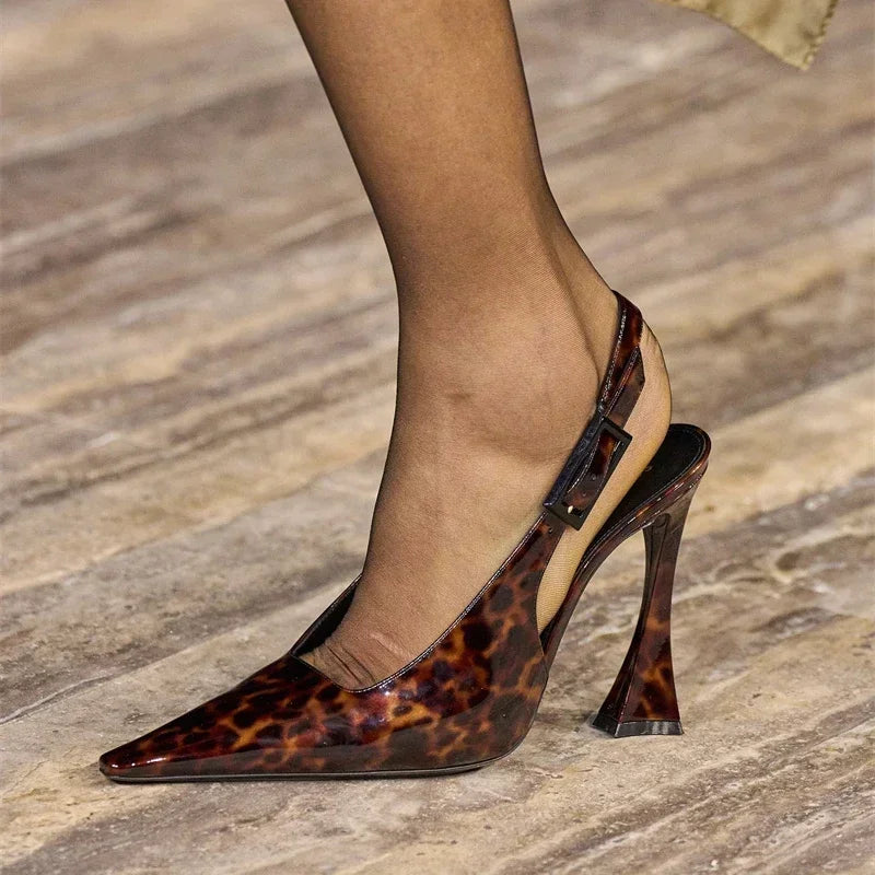 Women's Pointed Stiletto Sandals - One-Line Buckle Strap High Heels