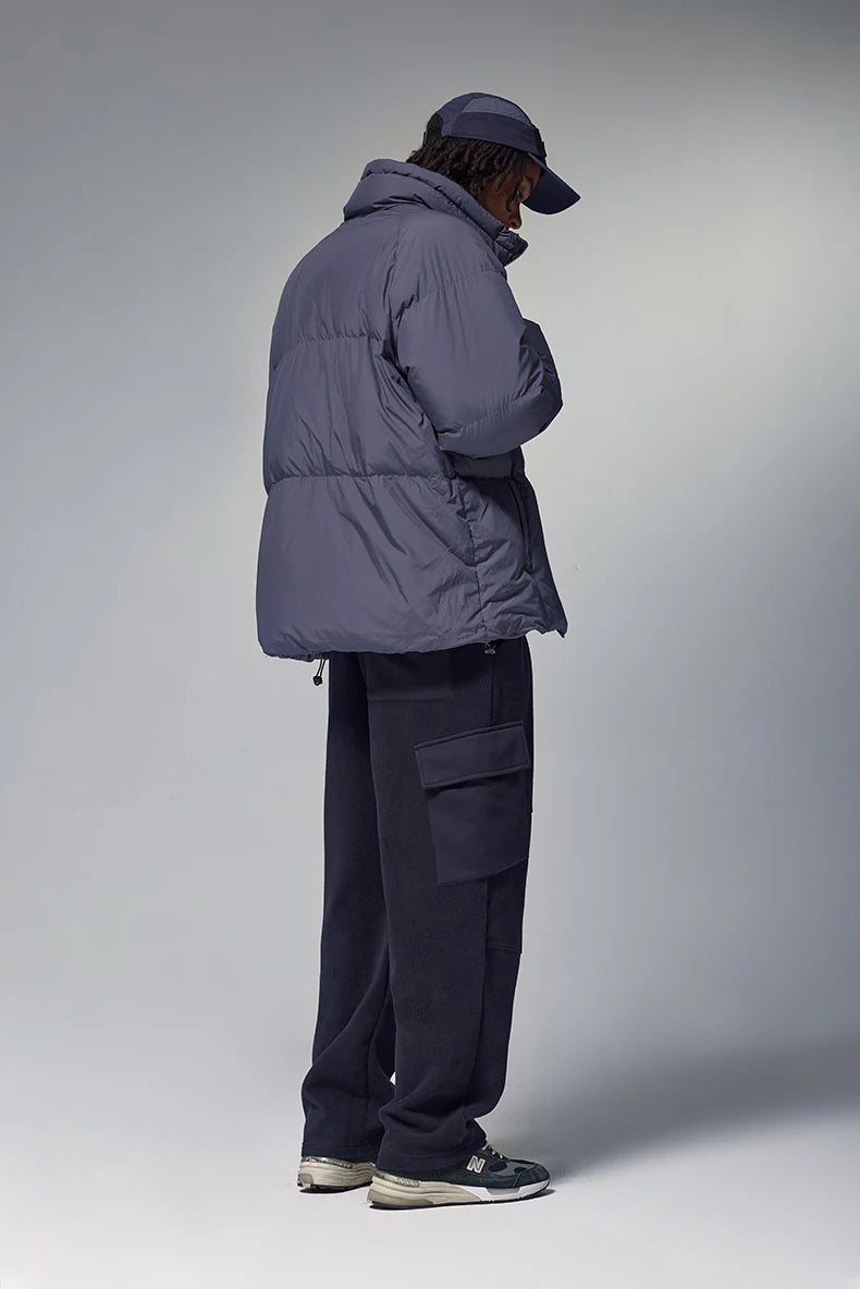 Minimalist Down Jacket Unisex - 90% Down Fill High Collar Winter Outerwear