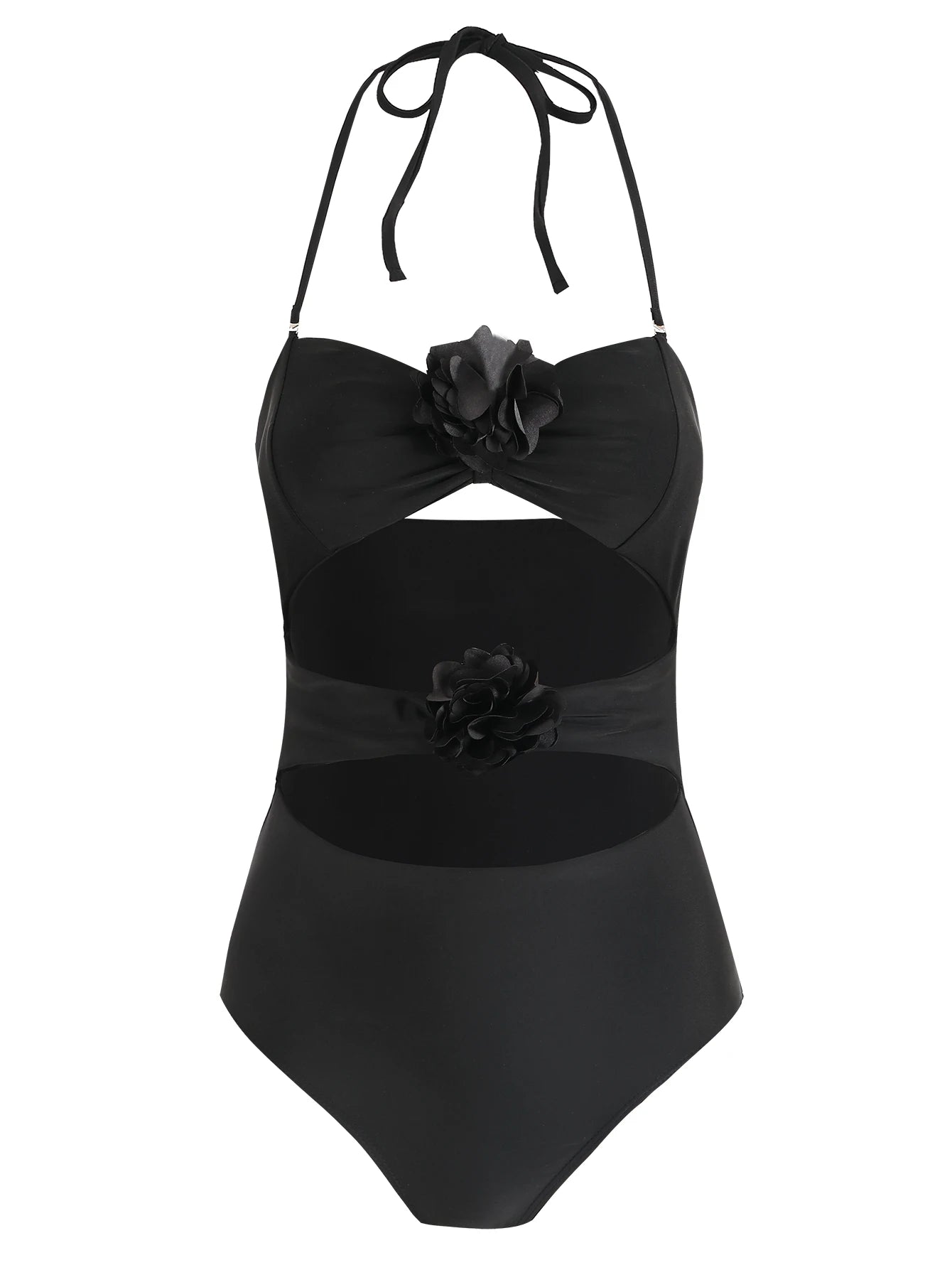Women's 3D Floral Strapless Swimsuit & Ankle-Length Skirt Set