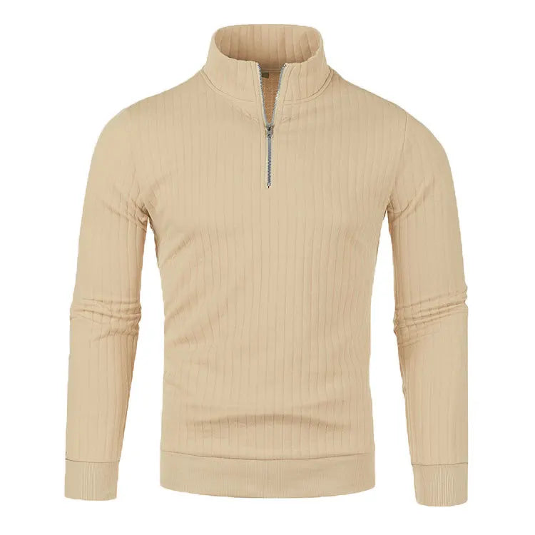 Half Zip Knitted Pullover - Men's Casual Stand Collar Sweater