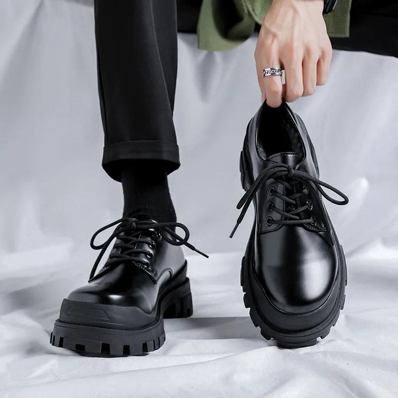Men's Patent Leather Lace-Up Shoes
