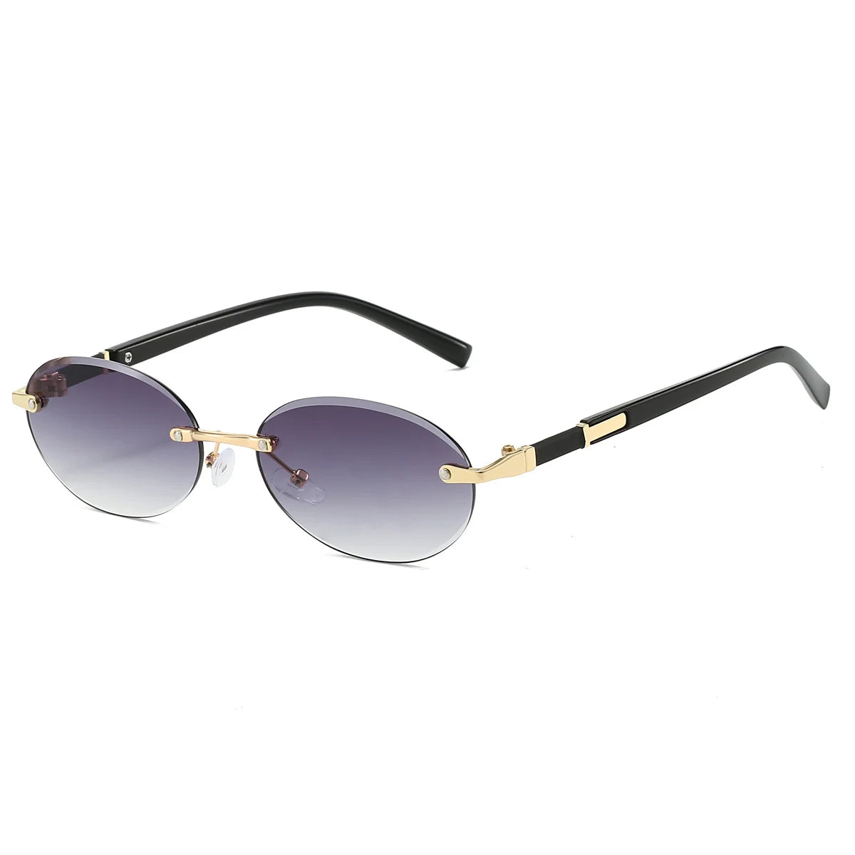 Unisex  Retro Metal Gradient Oval Sunglasses
