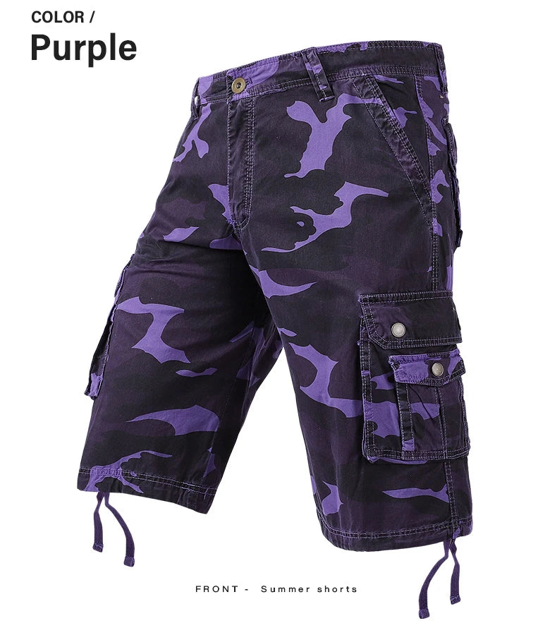 Men's Summer Camouflage Cargo Cotton Military  Casual Shorts