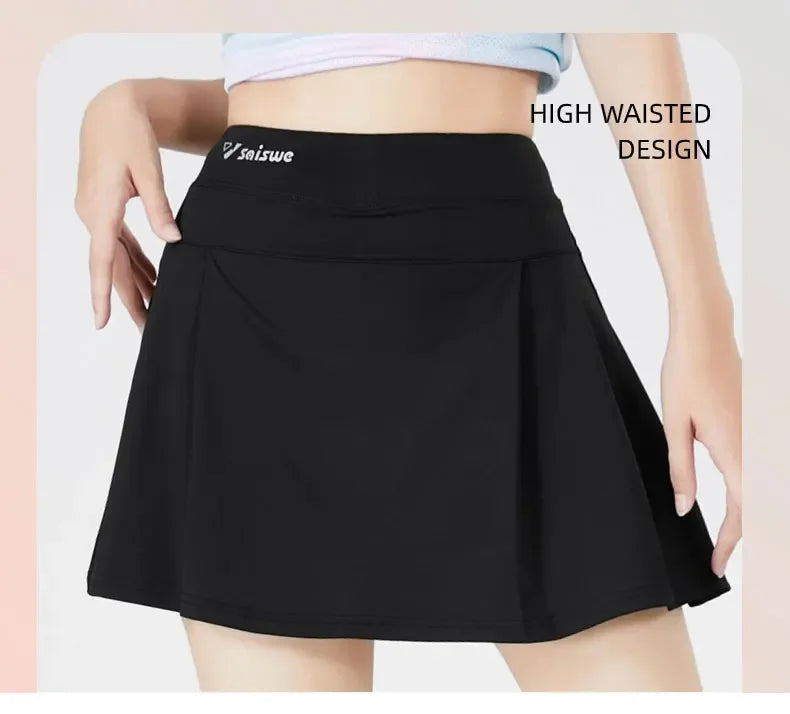 Women's Tennis Short Skirt Casual Sport Running Shorts Skirt -Yoga Fitness Short Sports Golf Pleated Skirt