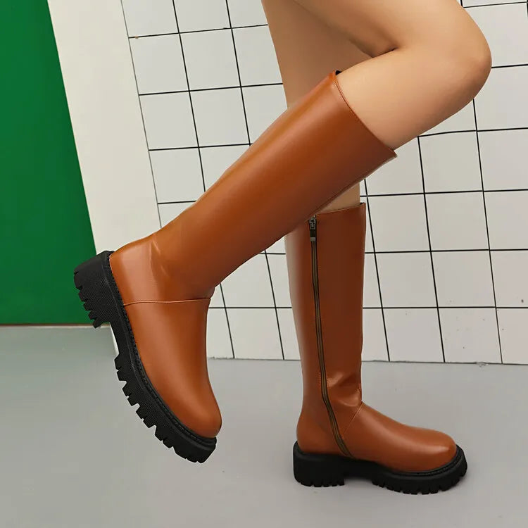 Faux Suede Ankle Boots - 5cm Flat Heel with Belt Buckle Detail