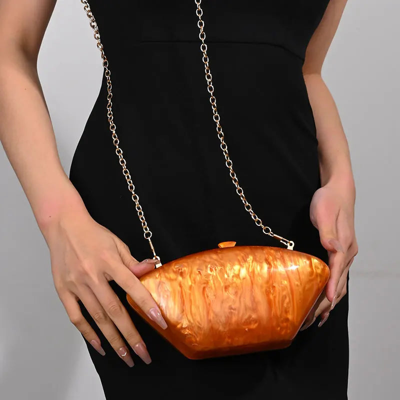 Women's Chain Clutch Crossbody Shoulder Acrylic Handbag