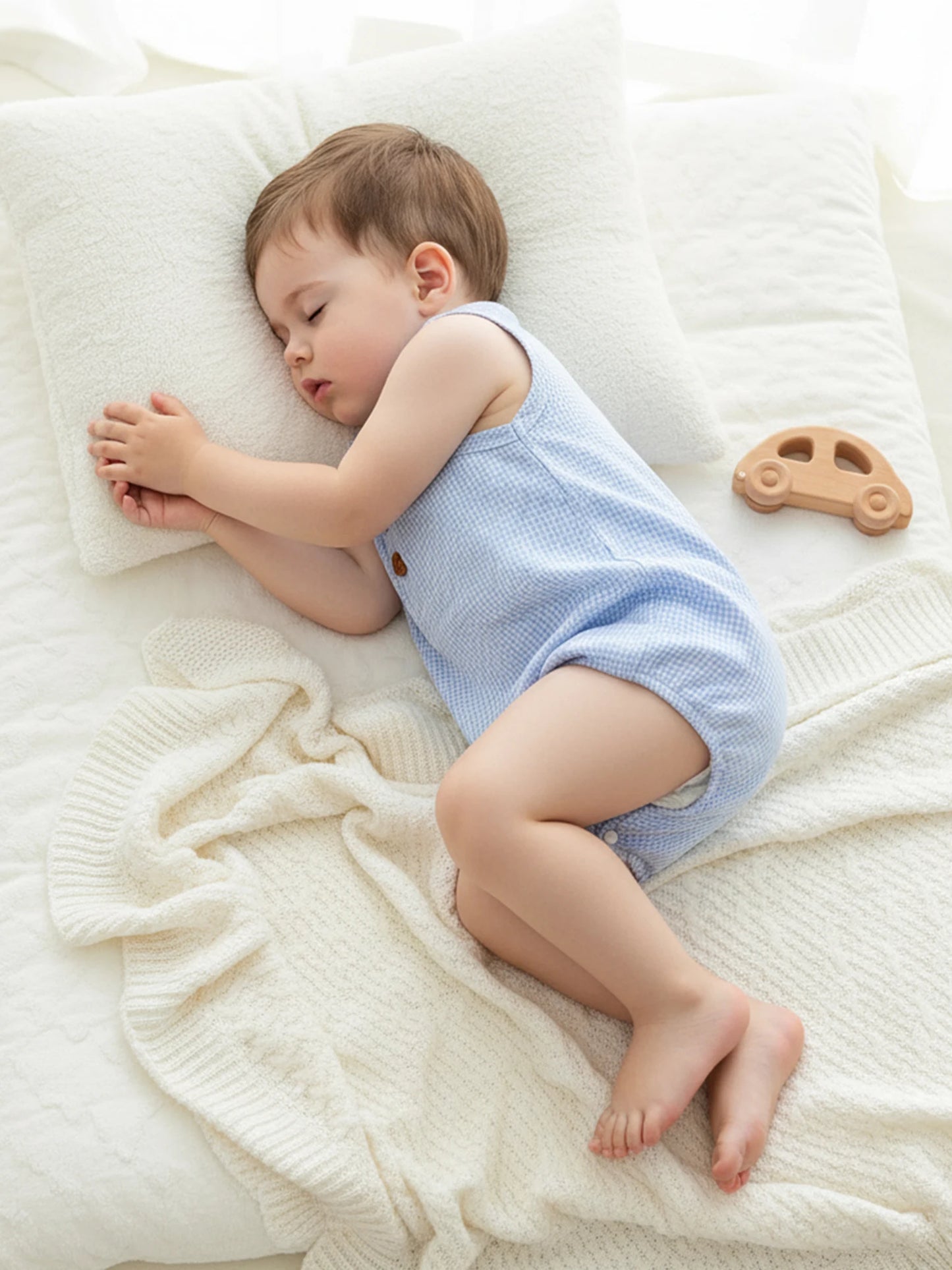 Baby Romper - Plaid Button-Down Sleeveless Jumpsuit (Unisex)