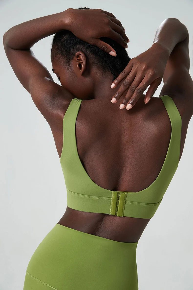 Women's Fitness Sports Bra | Nylon Lycra | Back Buckle | Fixed Chest Pads | Anti-Friction | 5 Colours | S–XL