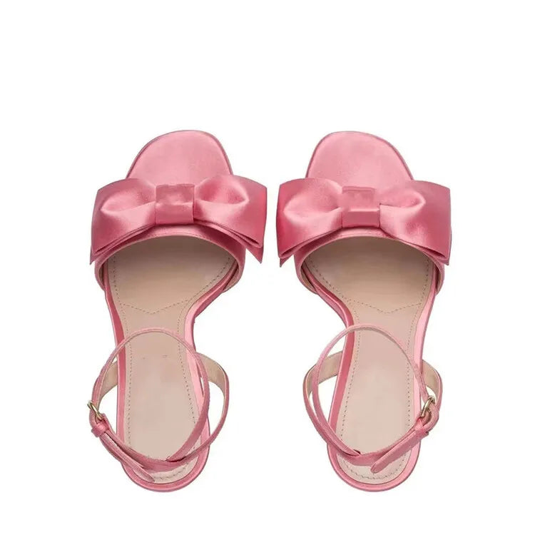 Women's Butterfly Rhinestone Thick Heel Sandals - Open Toe Party Shoes