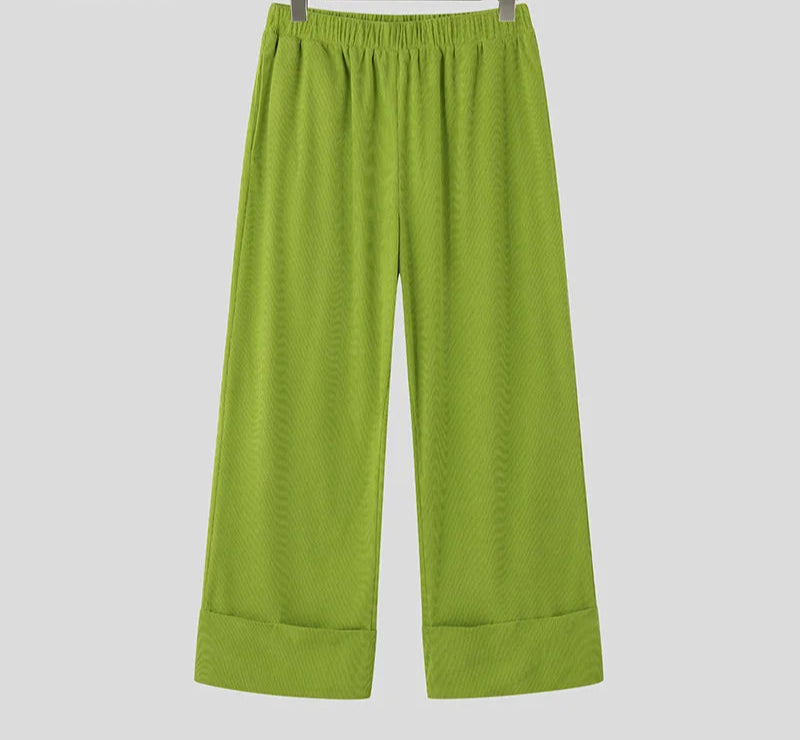 Men's Corduroy Fabric Wide Leg Trousers