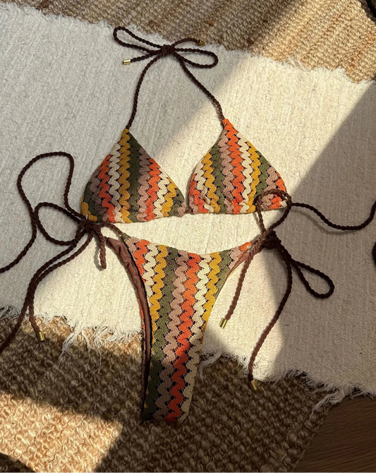 Halter High Leg Bikini Set