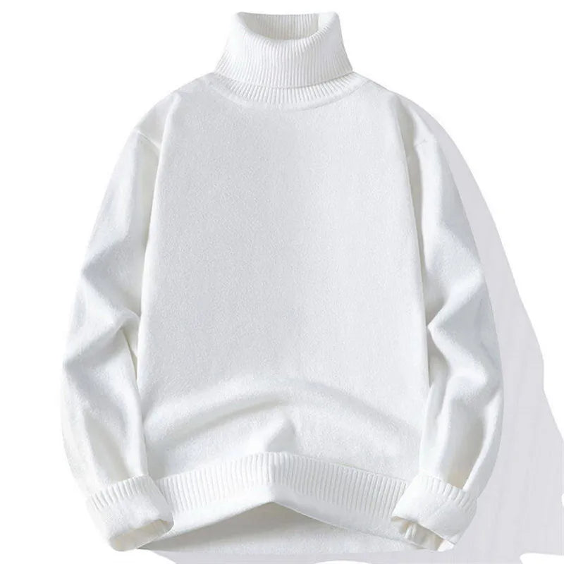 Men's Turtleneck Knitted Sweater - Slim Fit Pullover
