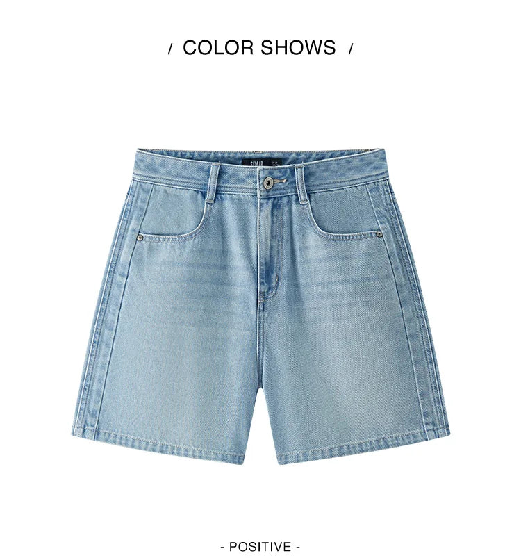 Women's Slimming Straight Leg Denim Shorts - Cooling Summer Style