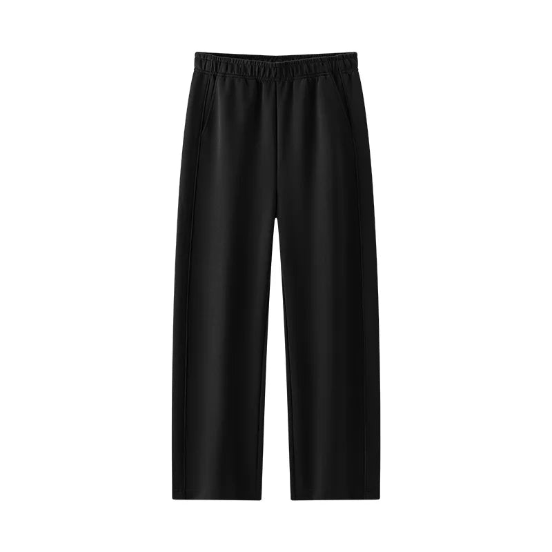 Draped Wide Leg Trousers - Elastic Waist Versatile Autumn Pants