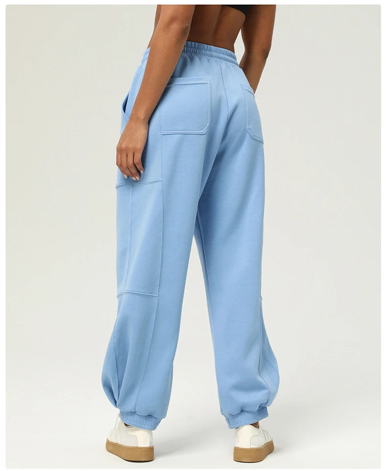 Women's Loose Drawstring Jogger Sweatpants — Breathable Pocket Sports Trousers