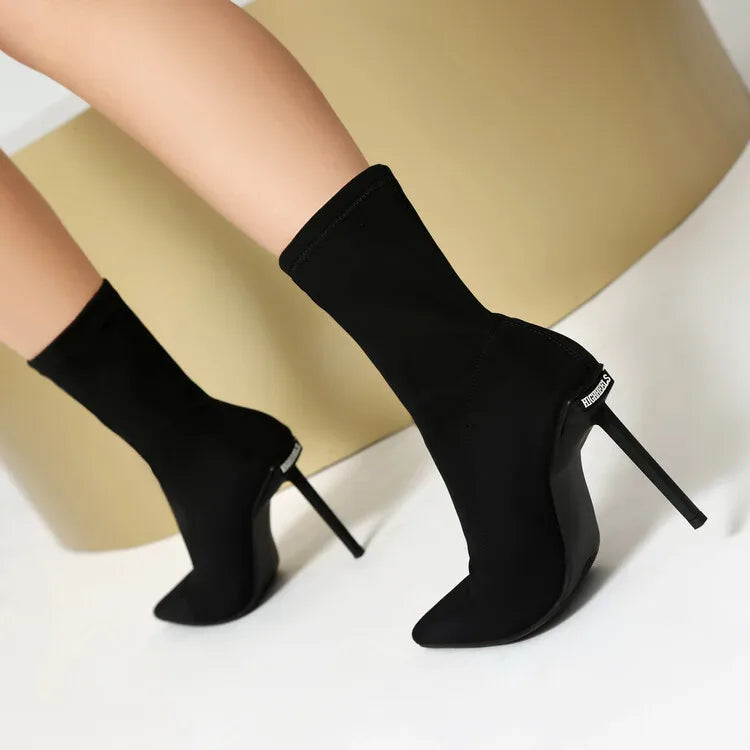 Suede Elastic Ankle Boots