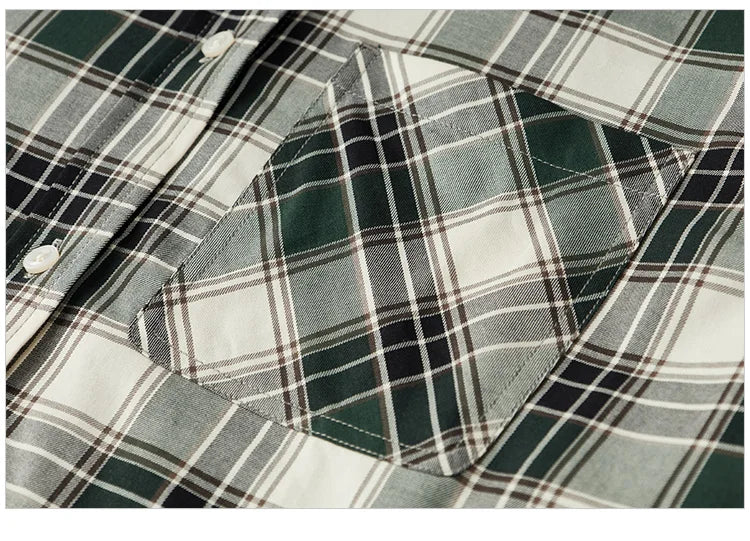 Oversized Drop Shoulder Plaid Shirt Loose Retro Casual Stylish Top