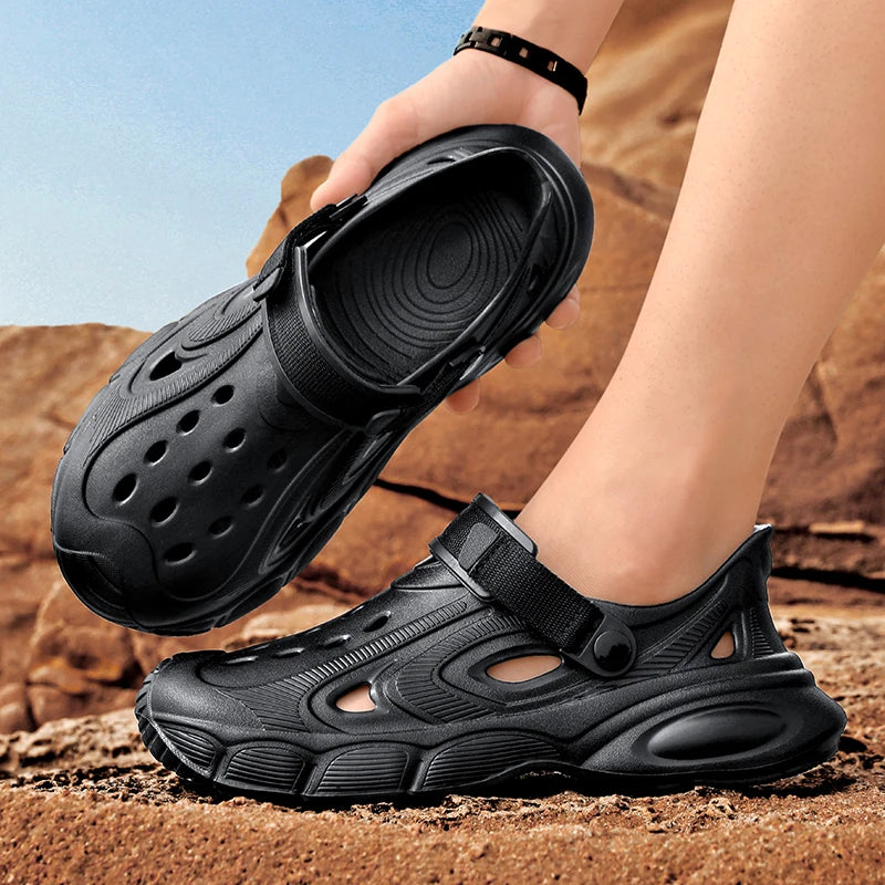 Men's Summer Sandals Platform Outdoor Quick Dry Beach Wading Clogs Water Non-Slip Shoes
