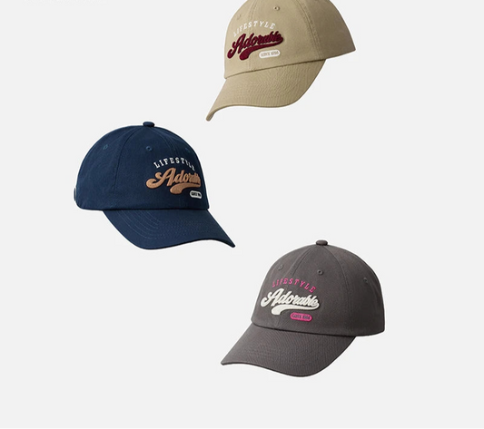 Retro College Style Embroidered Baseball Cap - Adjustable Snapback Sun Hat