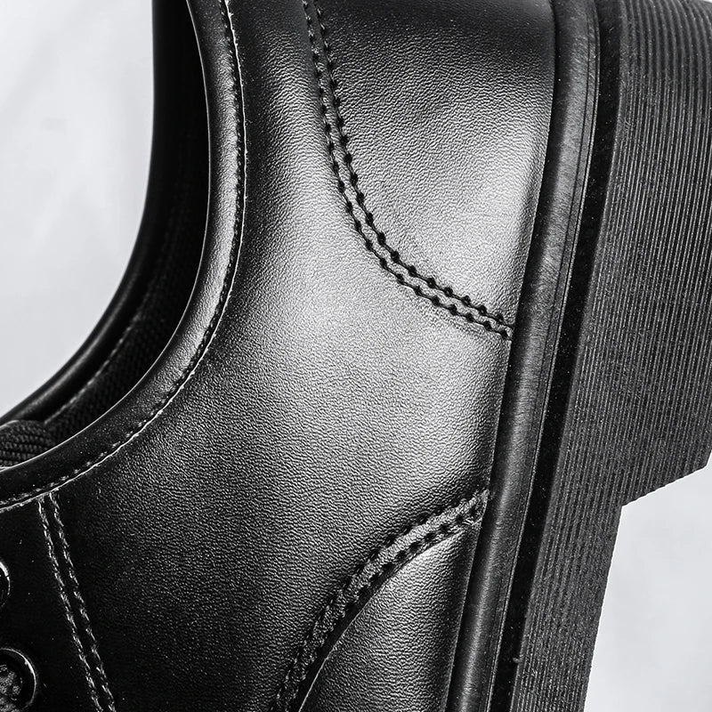 Platform Casual Dress Shoes - Men's Leather Work & Business Sneaker Flats