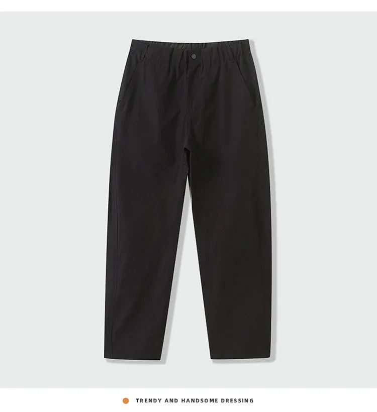 Men's Casual Trousers Slim Fit Ankle-Length Elastic Stretch Pants