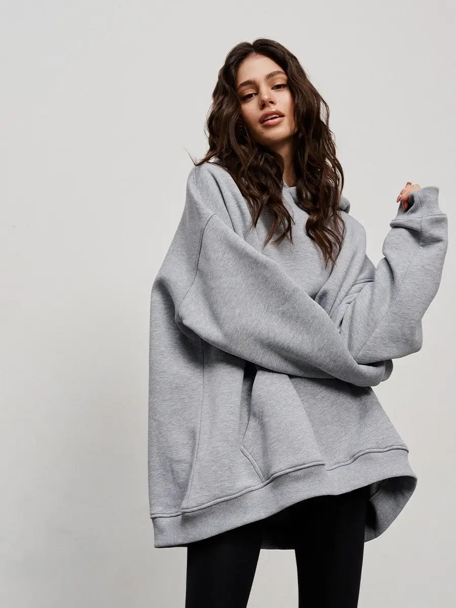 Women's  Oversized Fleece Pullover Hoodie