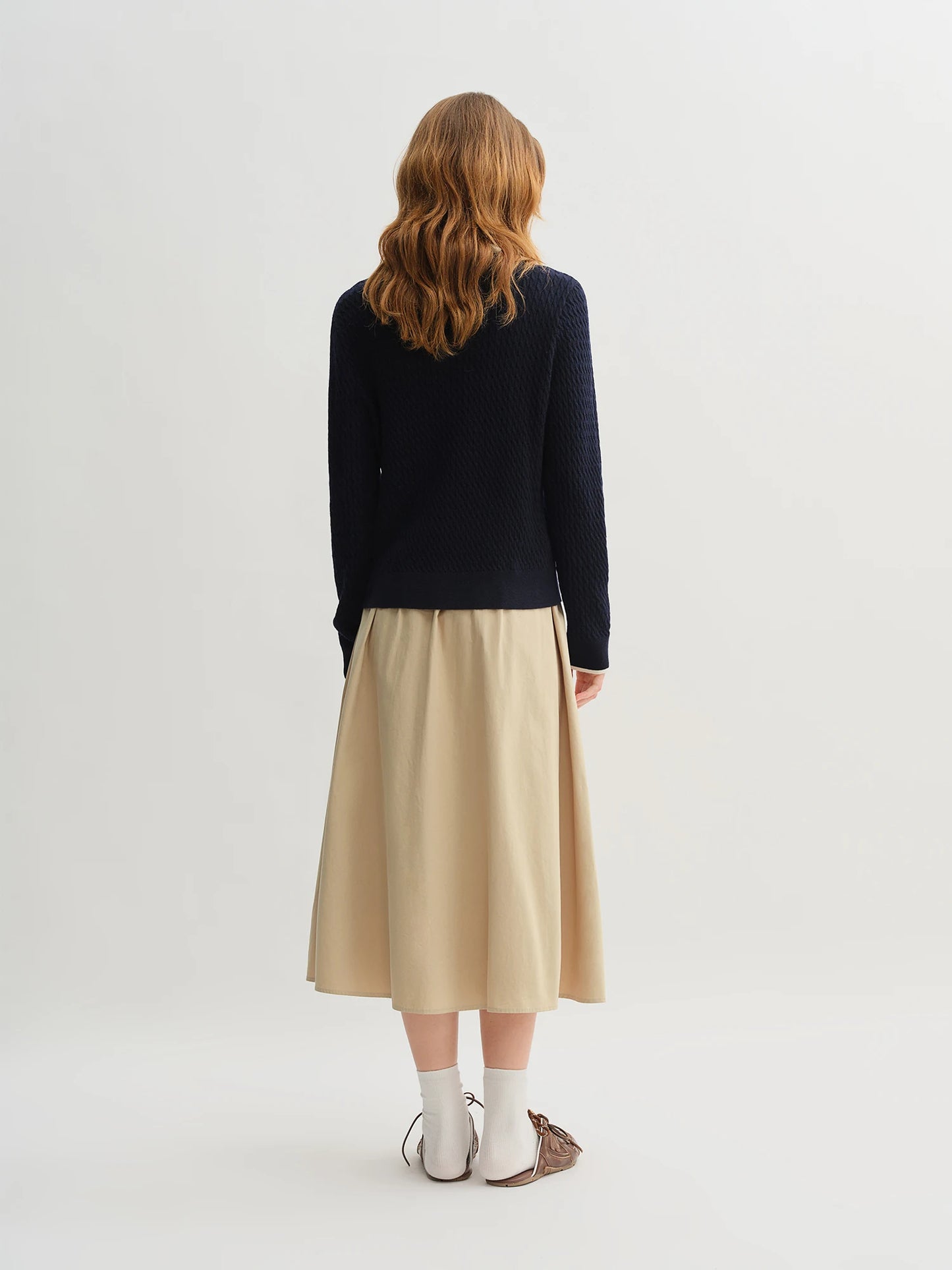 Ribbed Knit Polo Top - Relaxed Fit Collared Pullover