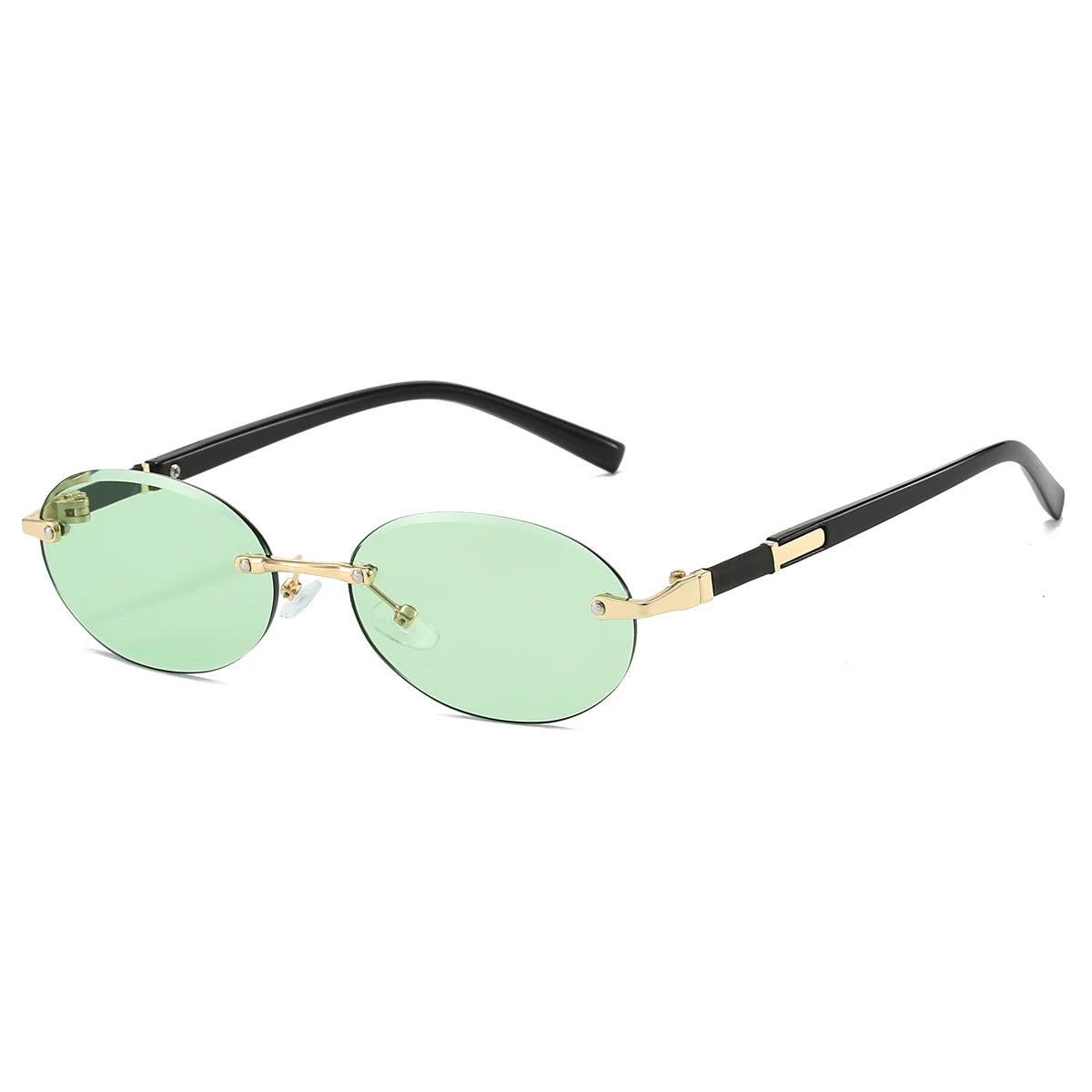 Unisex  Retro Metal Gradient Oval Sunglasses