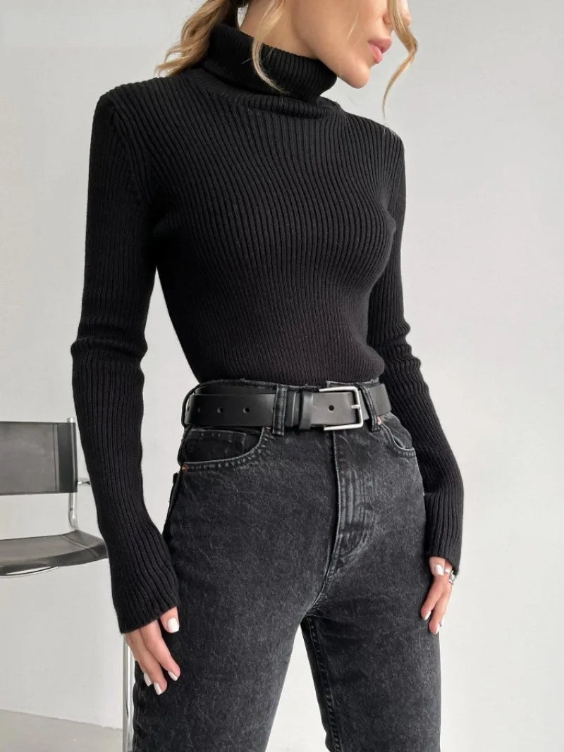 Women's Knitted Pullover Turtleneck