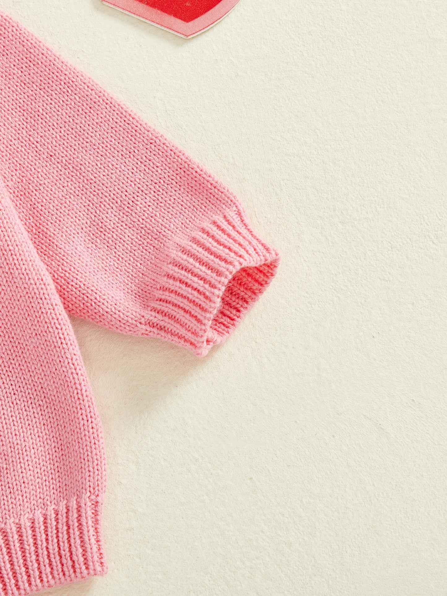 Valentine's Day Heart Pattern Sweater - Toddler & Kids Crewneck Pullover