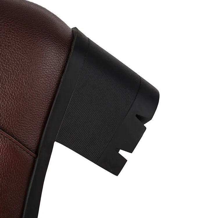 Faux Suede Ankle Boots - 5cm Flat Heel with Belt Buckle Detail