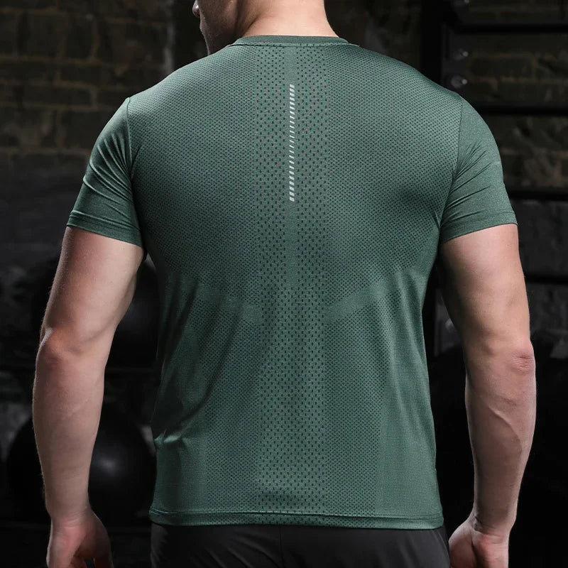 Men's Gym Compression Bodybuilding Short Sleeve Fitness Athletics Quick Dry Running Activewear T-Shirt