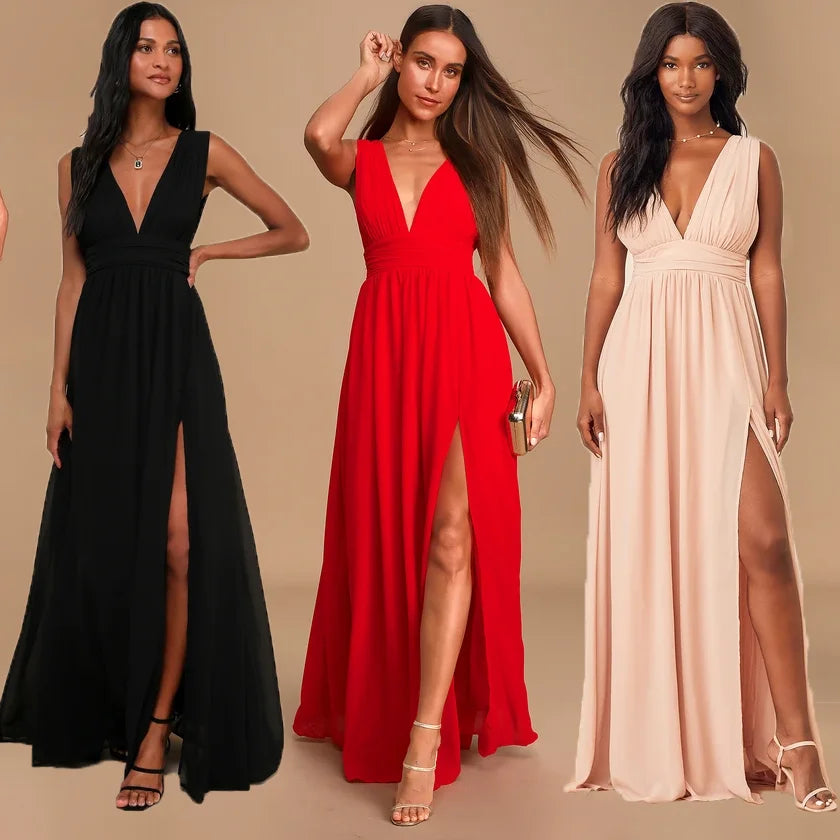 Women Backless Mesh Long maxi Summer Dress Habby Business