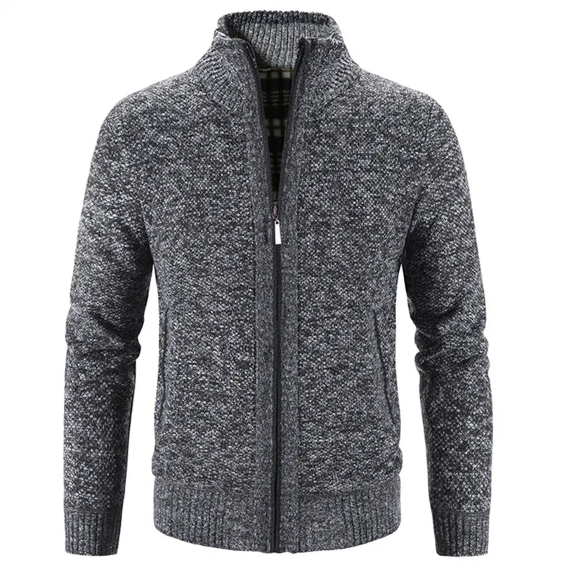 Men's Knitted Cardigan - Slim Fit Single Breasted Sweater Coat