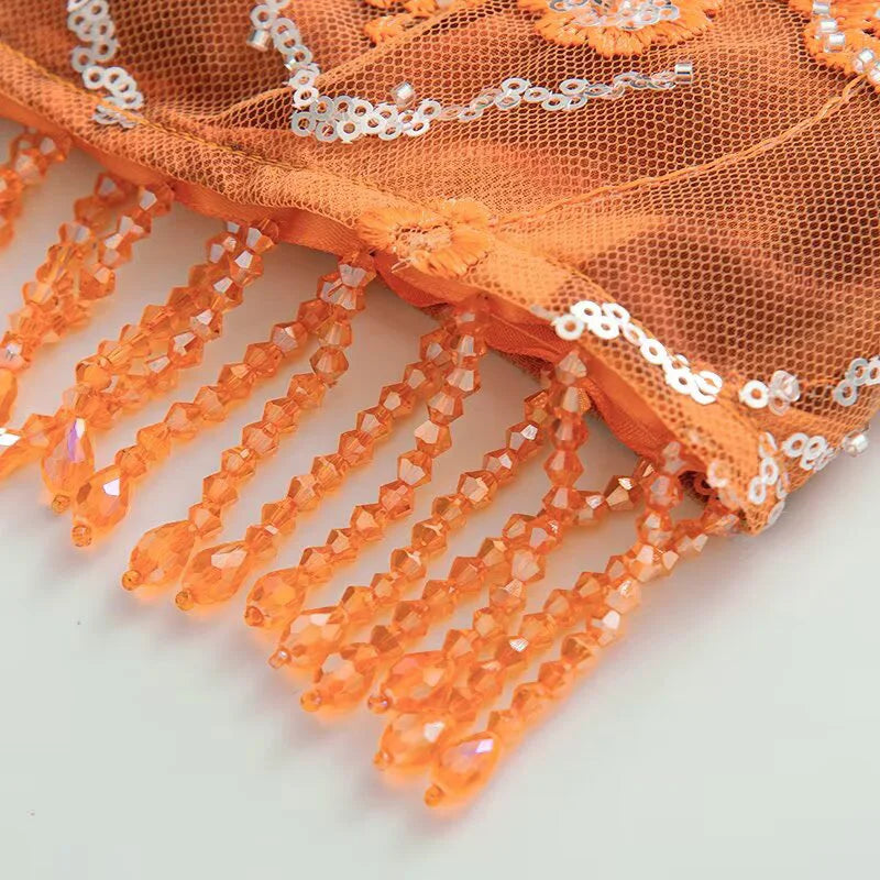 Summer Tassel Bikini Set with Half Skirt - Two Piece Swimwear