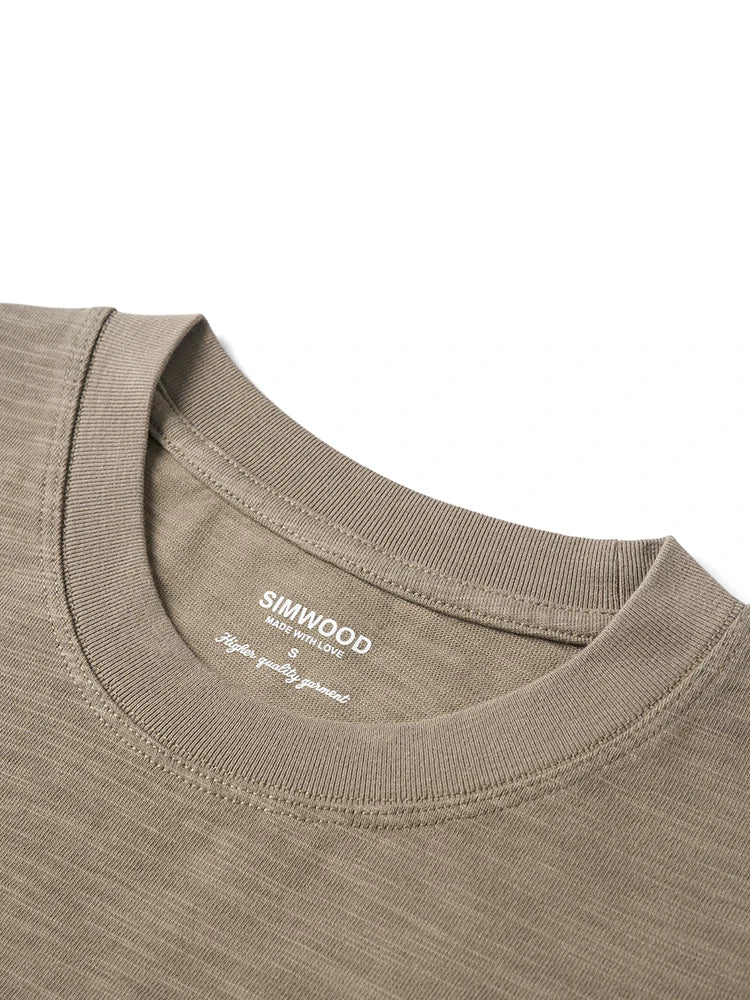Heavyweight 300gsm Slub Cotton Oversized T-Shirt with Letter Embroidery