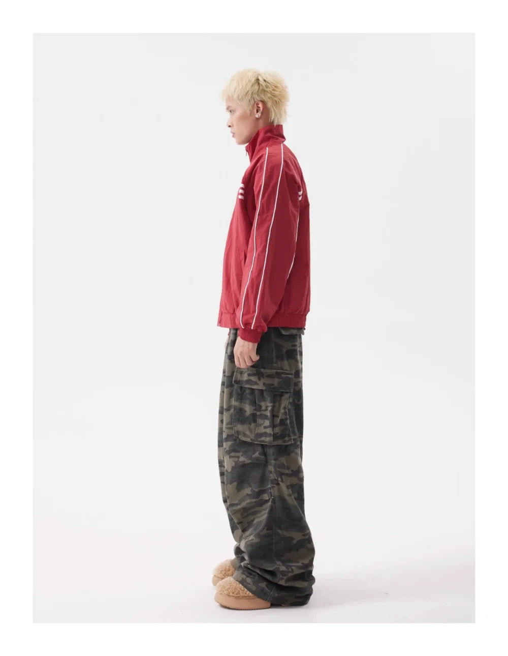 Men's Vintage Multi-pocket Pleated Camouflage Overalls Camo Colossus Baggy Pants