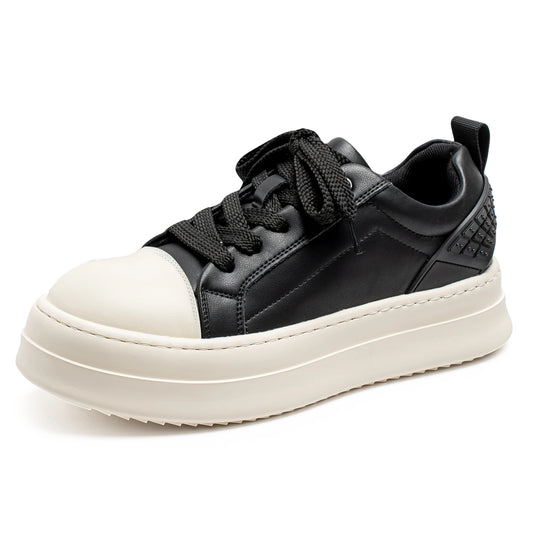 Men's Casual Leather Skateboard Vulcanized Tennis Sports Shoes Sneakers