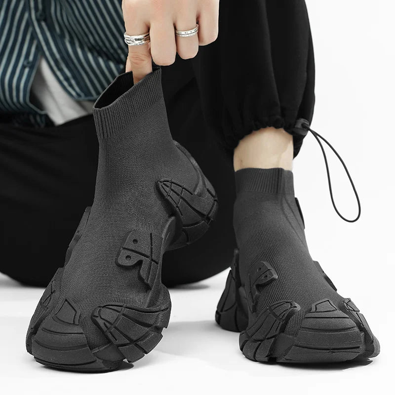 Men's Sports Mesh  Slip On Comfortable High Top Sneakers