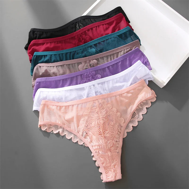 Lace Thong Panties - Sexy Low Waist G-String Underwear