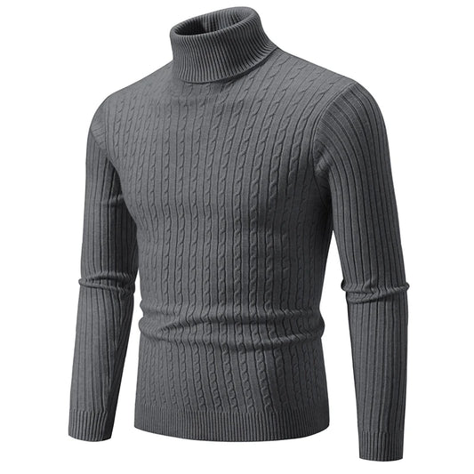 Men's Slim Fit Autumn Winter  Knitted Pullover Turtleneck