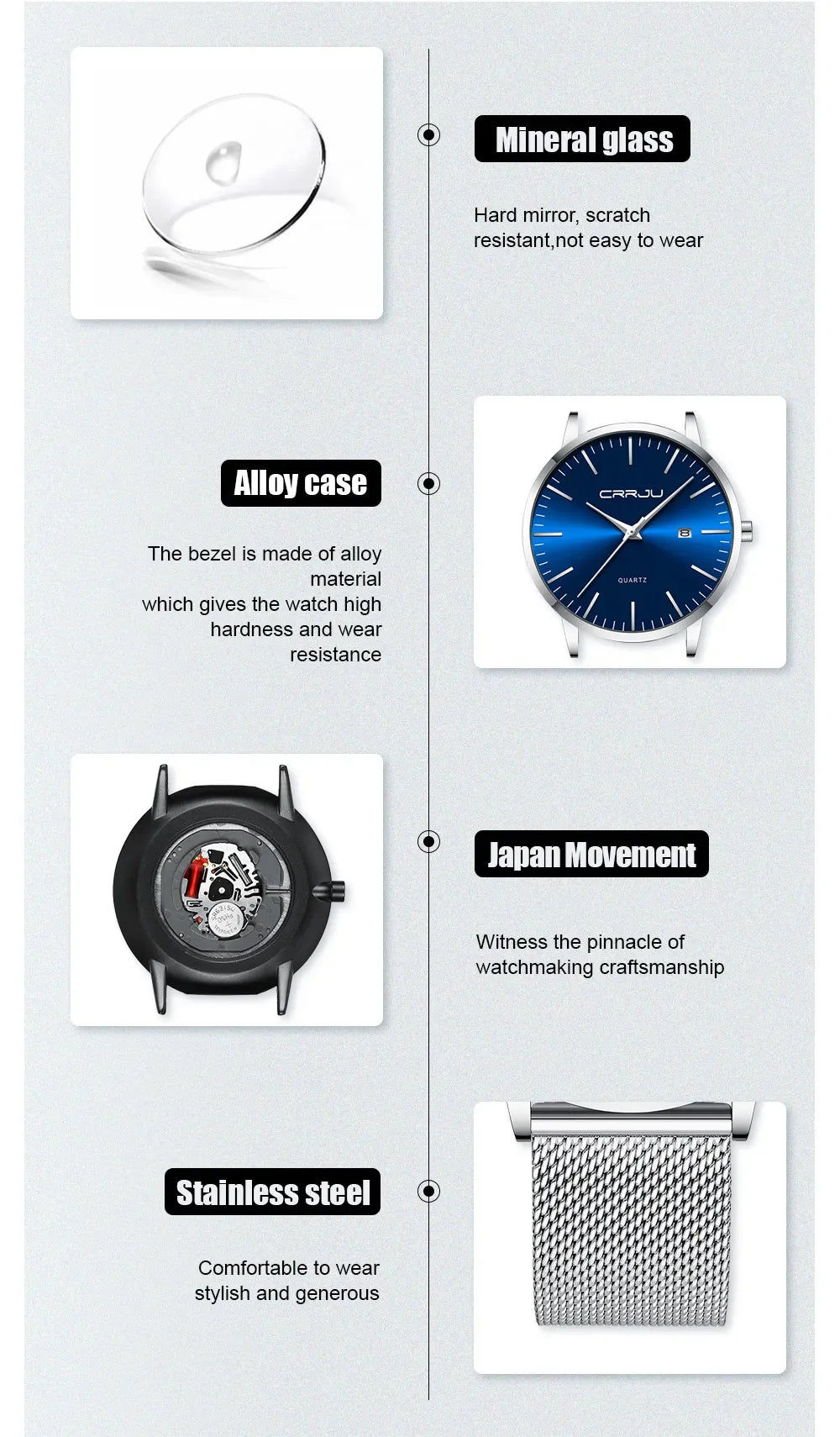 Ultra Slim Stainless Steel Watch - 40mm Mesh Strap Men's Automatic Wristwatch