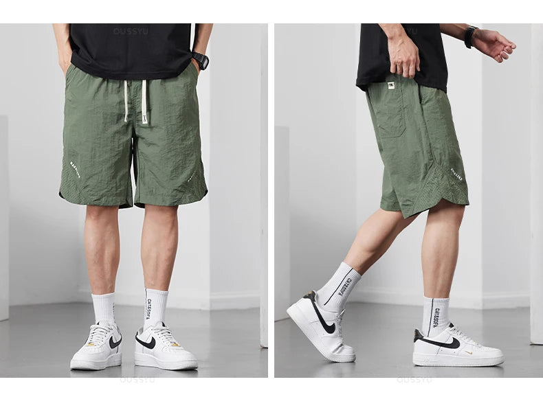 Men's Thin Drawstring Elastic Waist Shorts