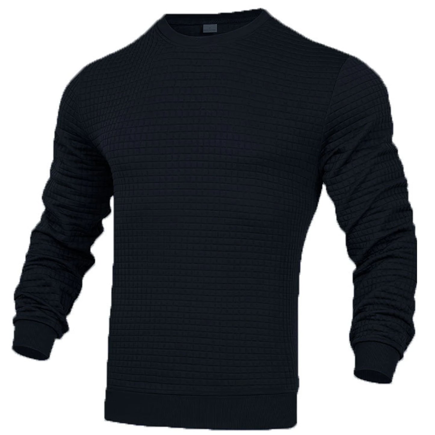 Men's Casual Knitted Pullover Hoodie - Long Sleeve Slim Fit O-Neck Sweatshirt